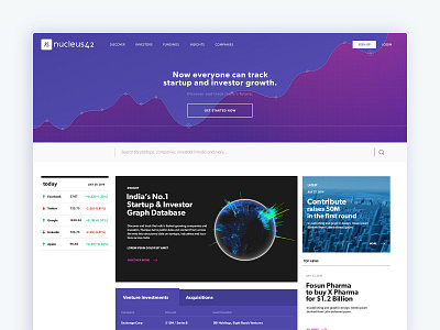 Landing Page - Nucleus42 analytics data design icons media news ui ux