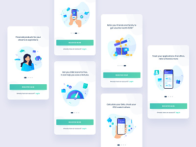 Onboarding - Rubique android design icons illustration ui ux