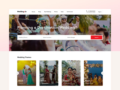 Landing Page - Weddingz (OYO) design event ui ux website wedding