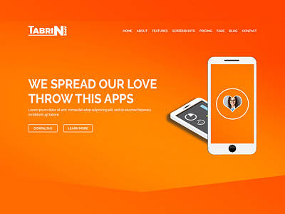 tabrin apps landing page app landing page psd website