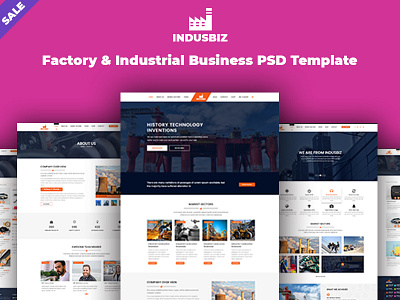 indusbiz - Factory & Industrial Business PSD Template photoshop psd themeforest ui ux xd