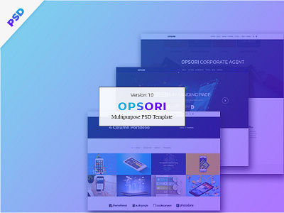 Opsori Multipurpose Psd Template agency app blog business corporate creative gradient knowledge base modern parallax photography portfolio saas startup