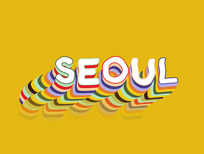 Seoul Type colorful flat design graphicdesign illustration illustration design illustrator logo logotype seoul type typedesign typography vector