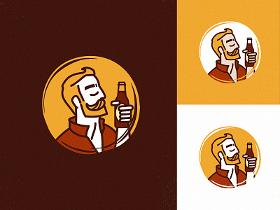 Work in progress... amorales beard beer character craft human logo man men outline