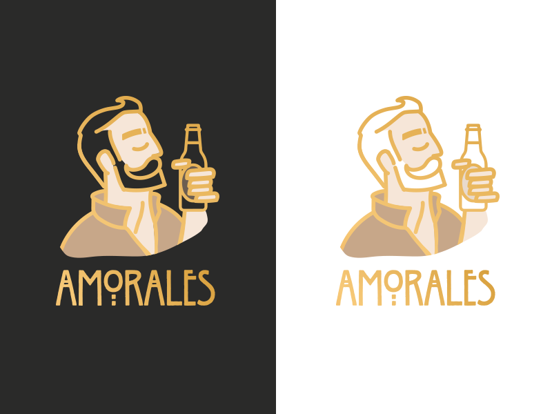 Work in progress... logo beer craft character amorales man men human beard outline