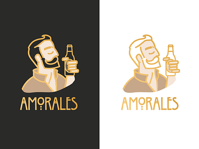 Work in progress... amorales beard beer character craft human logo man men outline