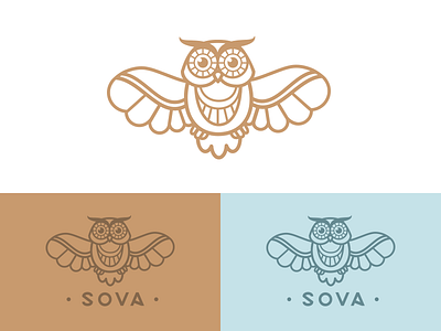 Sova animal brand branding design gastrobar identity illustration logo logotype mark outline owl