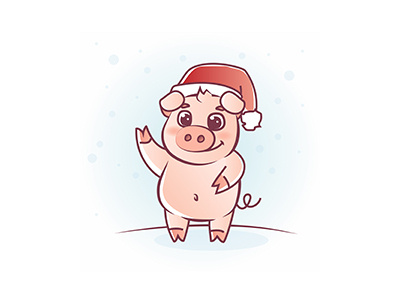 Christmas Piggy christmas illustration pig piggy vector