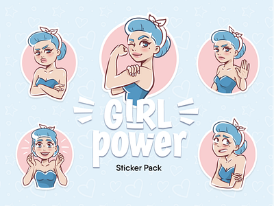 Sticker Pack "Girl Power" feminism girl illustration power stickers telegram woman