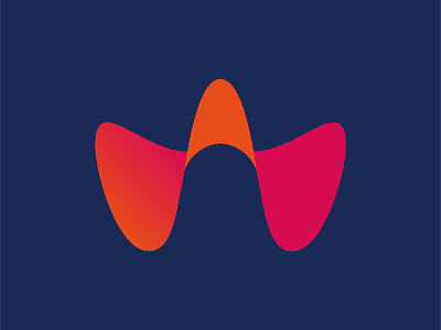 Workbots app branding corporate identity gradient icon logo morphing symbol tech wave