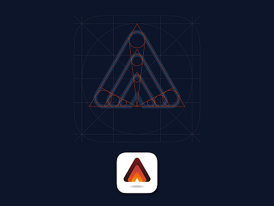 Triangle Geometry app geometry gradient grid icon logo logotype