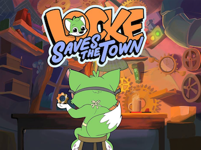 "Locke Saves the Town" Title Screen app character design illustration mobile story ui