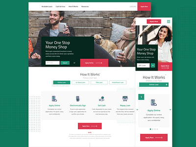 Loan Services Homepage | Desktop & Mobile cards desktop loans mobile patterns services ui kit ux web