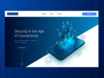 Technology Hero Header isometric security tech technology website websites