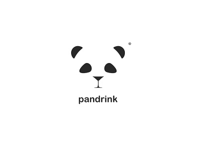 Pandrink animals brand design identity identité logo minimalogo negative panda space visuelle woman