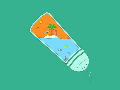 Summer Salt :) Teal beach branding color design illustration illustrator ocean orange salt summer vector