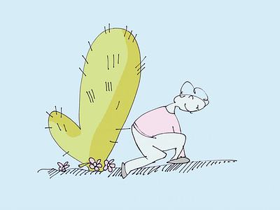ART EVERY DAY NUMBER 614 / ILLUSTRATION / PRICKLES cactus prickles