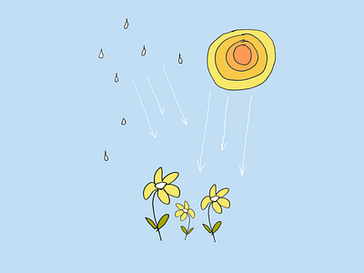 ART EVERY DAY NUMBER 388 / ILLUSTRATION / SUNSHINE RAIN flowers rain sunshine