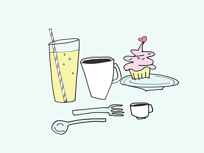 ART EVERY DAY NUMBER 515 / ILLUSTRATION / CUPCAKE DINNER