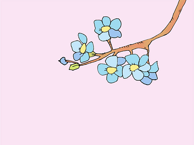ART EVERY DAY NUMBER 516 / ILLUSTRATION / BLUE FLOWERS