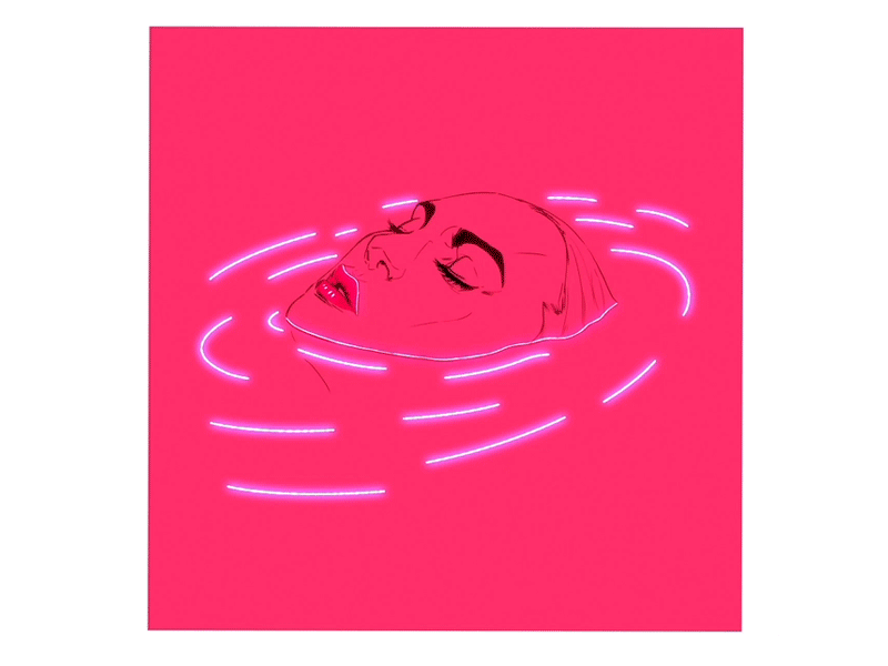 Le Siren animation gift giphy illustration monday mood neon ny pink