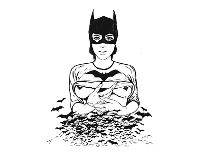 Batgirl art bat batgirl batman black dark digital drawing free the nipple illustration white