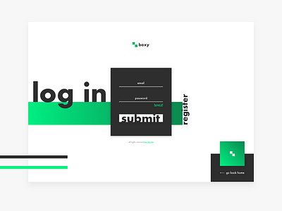 Log In - boxy big big typography boxy comfort green log in minimal sign in typography