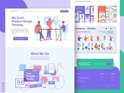 Portopath Website Homepage design flat illustration landingpage ui vector web