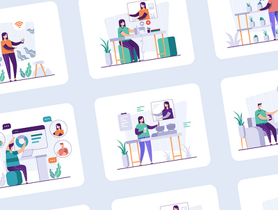 Activities at Home branding clean design flat illustration landingpage ui ux vector web