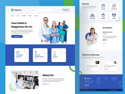 Hopmed Medical - Landing Page 3d branding character chat clean design flat illustration landingpage ux vector web