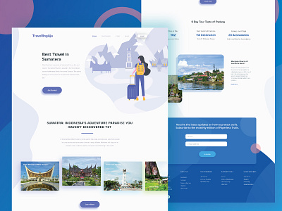 Web Travel clean design illustration landingpage ui ux vector web