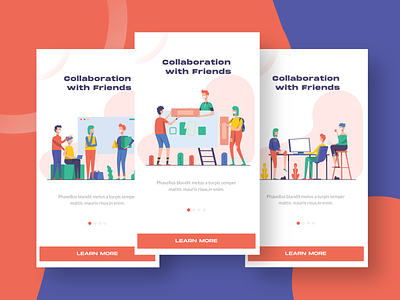 Collaboration with Friend branding collaboration design flat illustration landingpage startup startups typography ui vector web