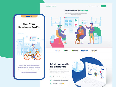 ValluebComp | Landingpage branding clean design flat illustration landingpage ui vector web