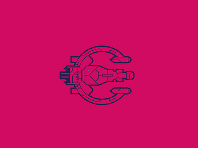 EclipseRacer eclipse future illustration minimal outline pink racer ship space vector