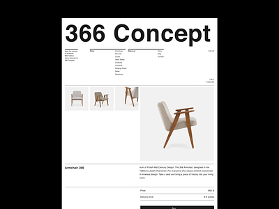 Issue 98 366 Concept Product Page animation black ecommerce furniture layout minimal minimaldesign modern product page ui ux webdesign white