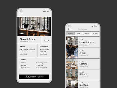 Coworking Issue 19 app grey iphonex mobile ui ux