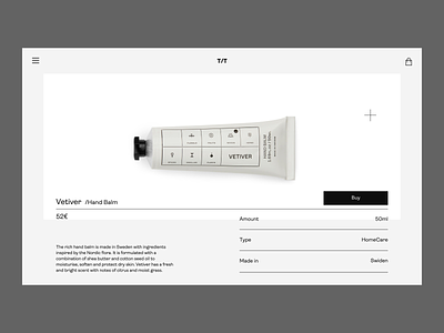 Hand Balm Issue 37 brutalism e-commerce ecommence grey layout minimal minimaldesign product page ui ux web webdesign
