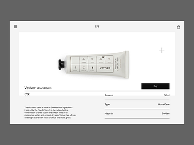 Hand Balm Issue 37 brutalism e commerce ecommence grey layout minimal minimaldesign product page ui ux web webdesign