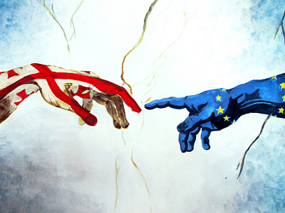 Georgia = Europe colors drawing europe freedom friendship georgia gouache hands michelangelo painting self taught union