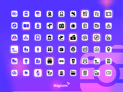 Magicons - Travel icon set design graphic design icon icon design iconography illustration travel ui ux vector