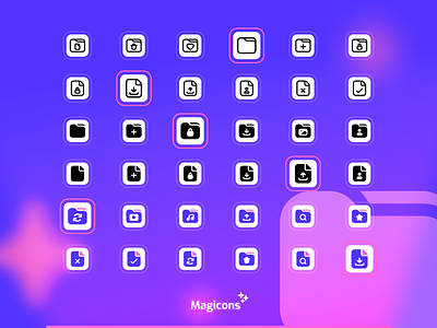 Magicons - Folder and Document Icon Set design document folder graphic design icon icon design iconography ui ux vector
