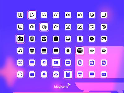 Magicons - Multimedia Icon Set design icon icon design iconography illustration multimedia ui ux vector