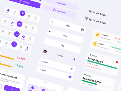 Montra - Expense Tracker UI kit component design expense tracker figma finance freebie graphic design mobile resources ui user interface ux