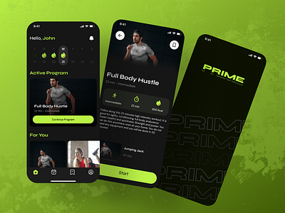 Prime - Workout App app app design branding design figma fitness graphic design logo sport ui user interface ux vector workout workout app