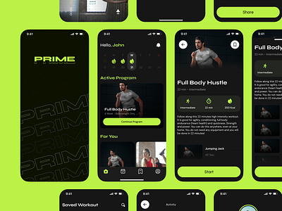Prime - Workout App #3 app design figma fitness sport ui user experience user interface ux workout
