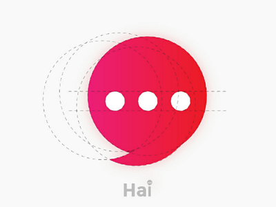 Hai logo Grid app brand identity chat design gradient graphic design logo logo design