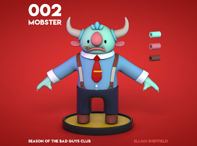 Monster Mobster 3d 3d model 3dart animation c4d gameart gameasset gameready lowpoly modeling