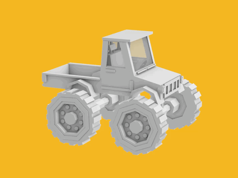 Monster Truck 1 3d animation animation c4d cinema 4 d gif low poly modeling monster truck truck