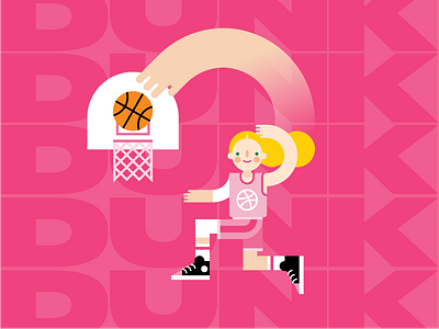 DUNK basketball dribbble dunk illustration sketch typography vector