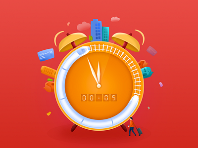 Alarm Clock app clock design illustration ui